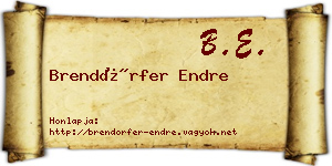 Brendörfer Endre névjegykártya